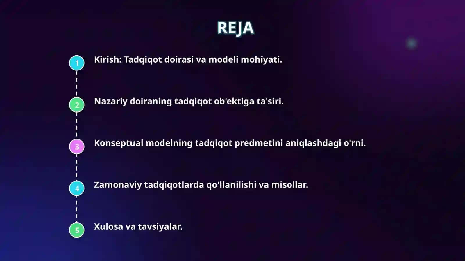 Tadqiqotning nazariy doirasi yoki konseptual modeli obyekt va predmetni aniqlashga qanday taʼsir koʻrsatadi 2