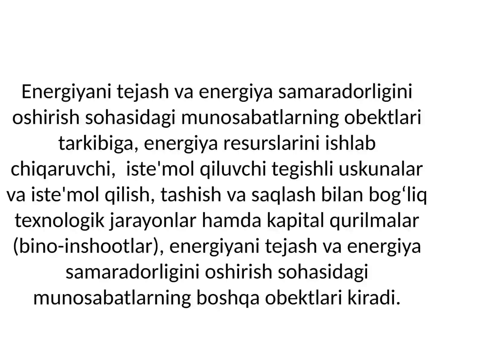 Energiyaning tejash va energiya samaradorligini oshirish 2