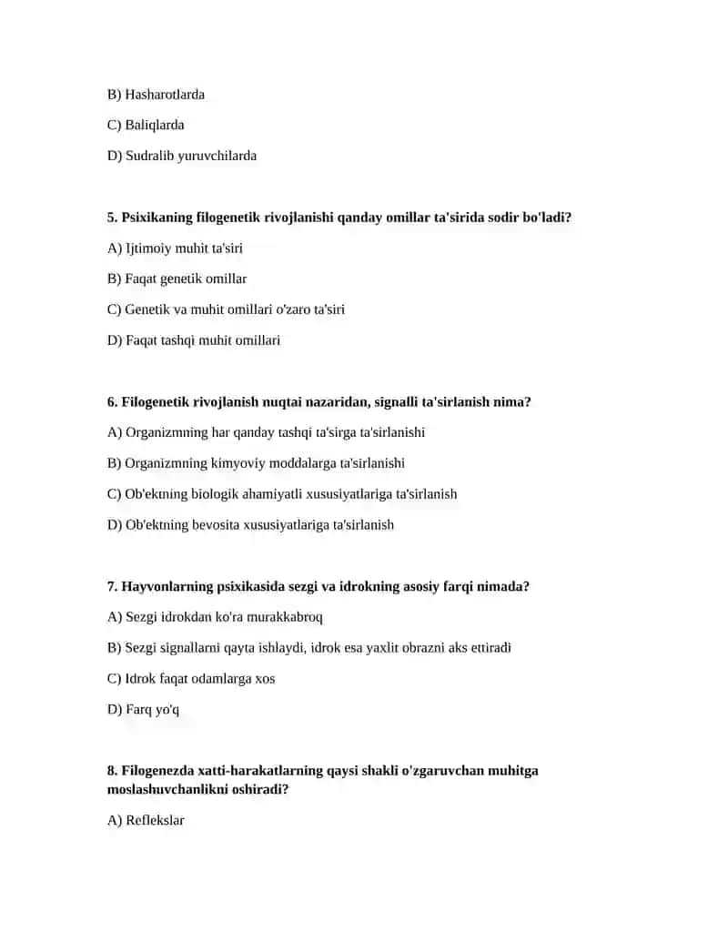 Psixikaning filogenetik taraqqiyoti 2