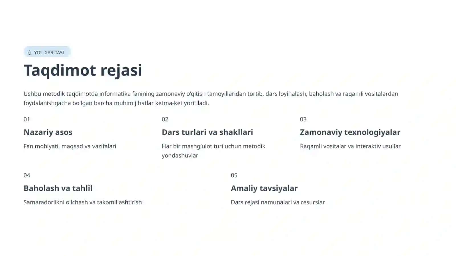 Informatika va Axborot Texnologiyalari Fanidan O'quv Mashg'ulotlarini Tashkil Etish va O'tkazish Metodikasi 2