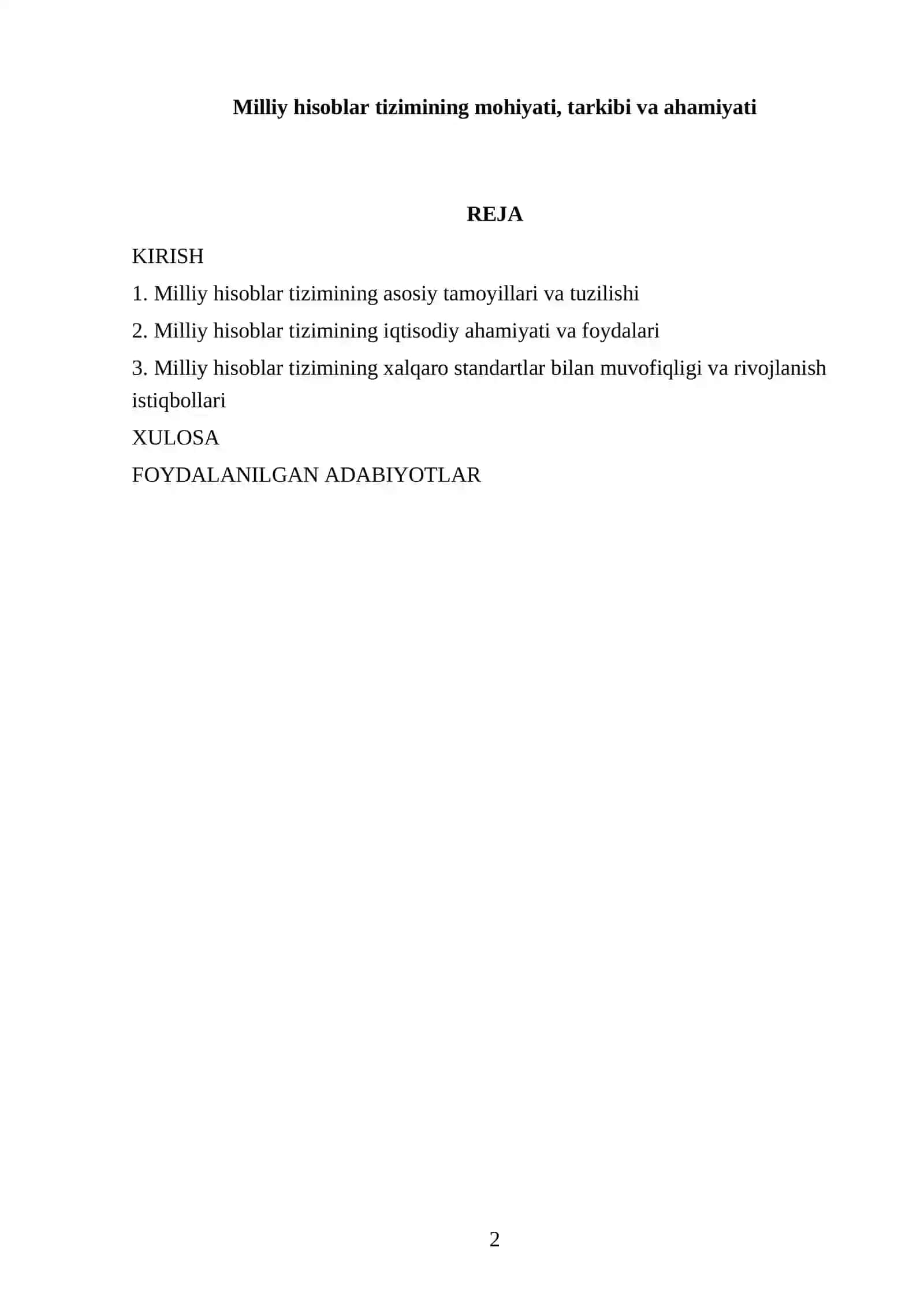 Milliy hisoblar tizimining mohiyati, tarkibi va ahamiyati 2