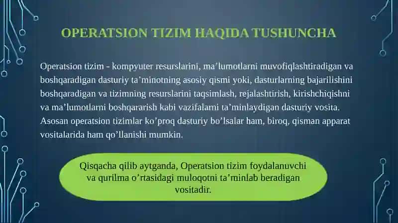 Operatsion tizimlar 2
