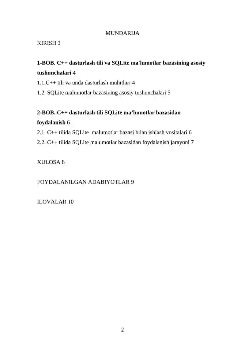 SQLite bilan ishlash 2