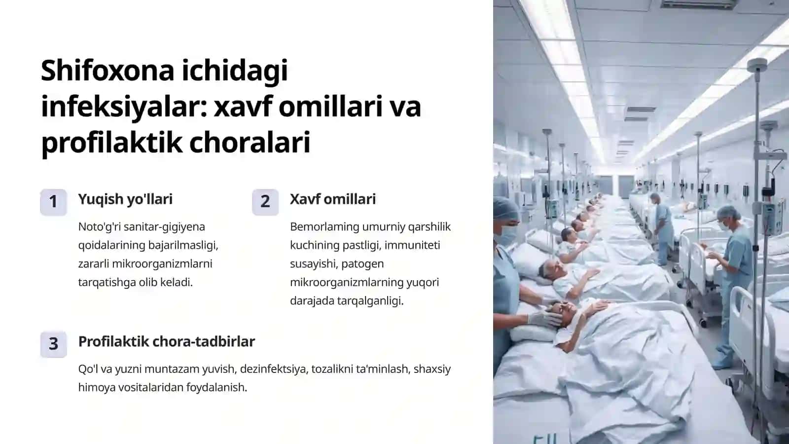 Shifoxona ichi infeksiyasi. Xirurgiyada OITS va KOVID-19 muammolari 2