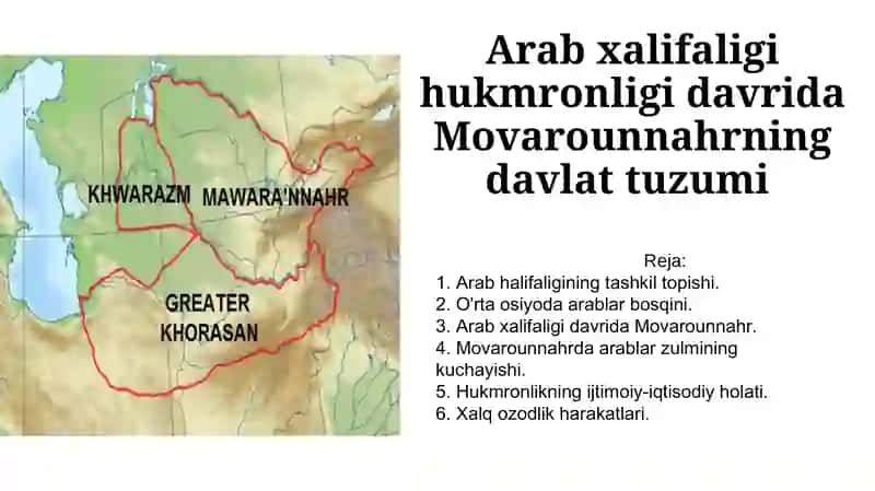 Arab xalifaligi davrida Movarounnahrning davlat tuzumi 2