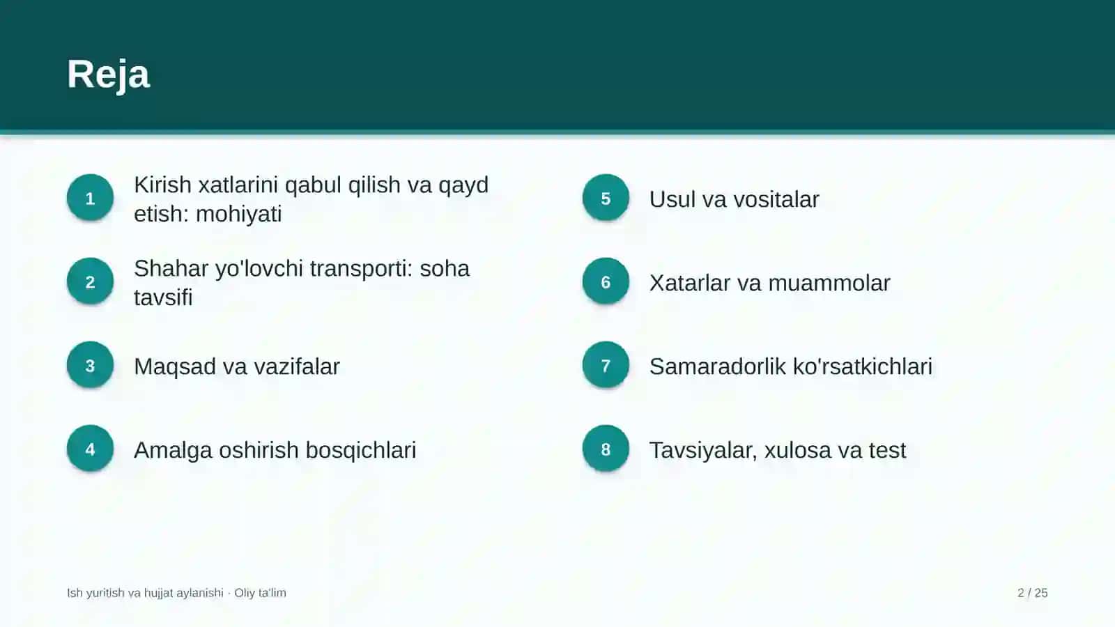 shahar yo'lovchi transportida kirish xatlarini qabul qilish va qayd etish 4160 2