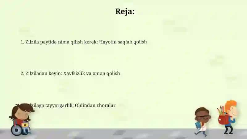 Zilzila vaqtida eslatma 2