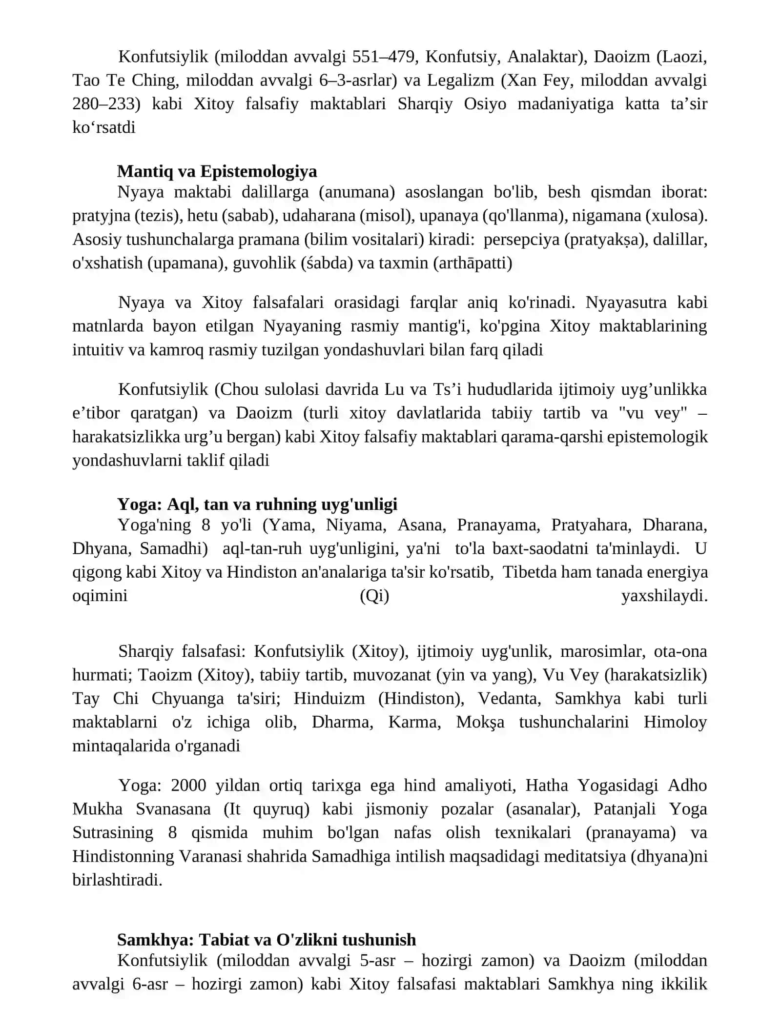 Sharq falsafasi: Xitoy va Hindiston falsafiy maktablari 2