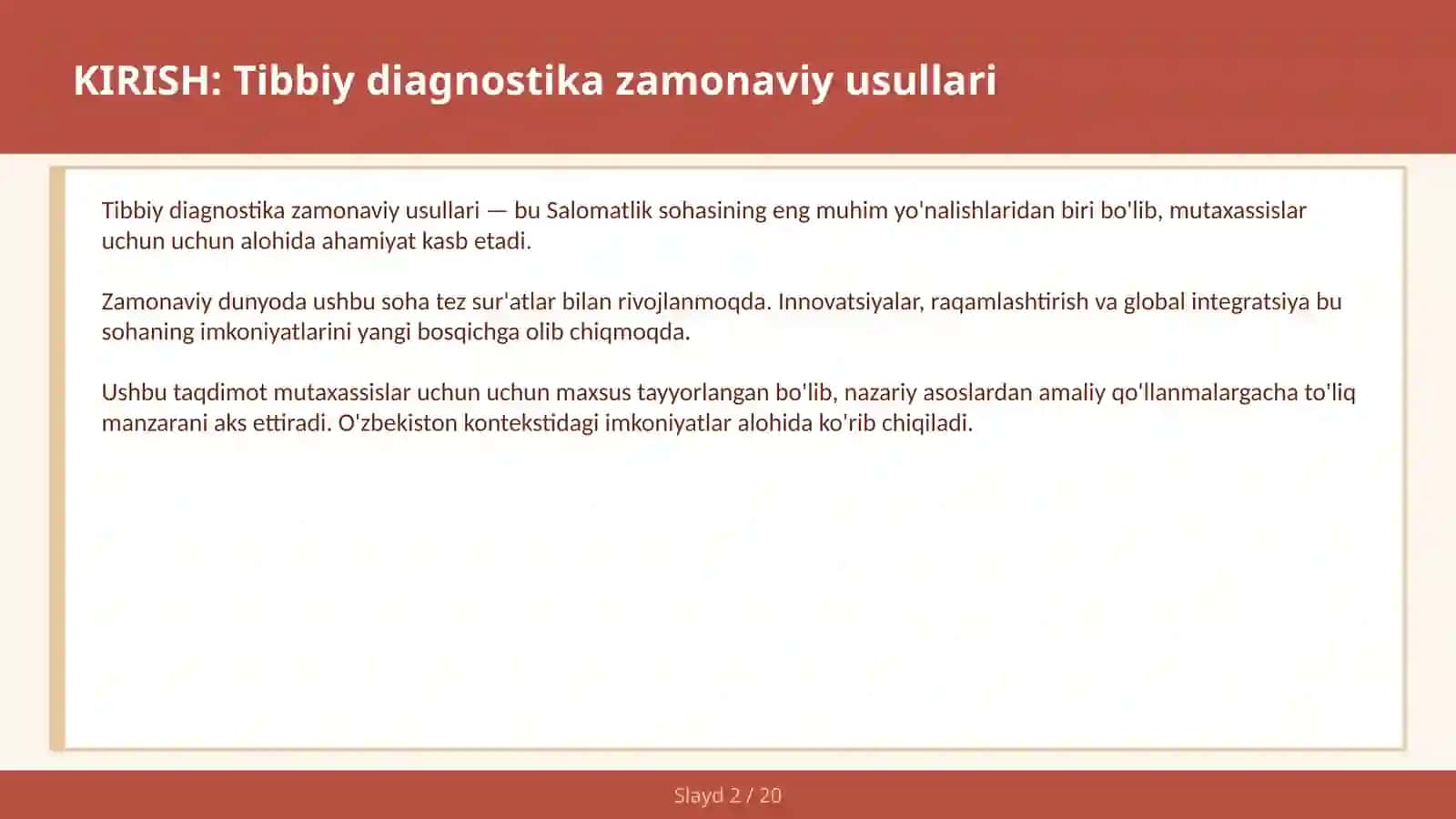 Tibbiy Diagnostika Zamonaviy Usullari 2