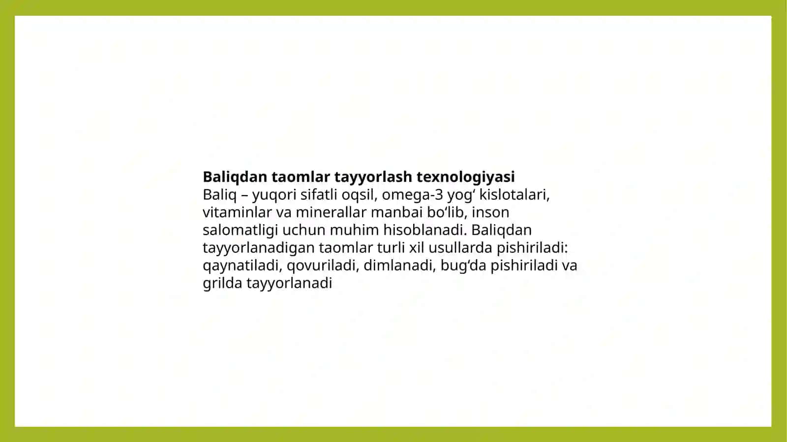 Baliq dantao'mlari tayyorlash texnologiyasi 2