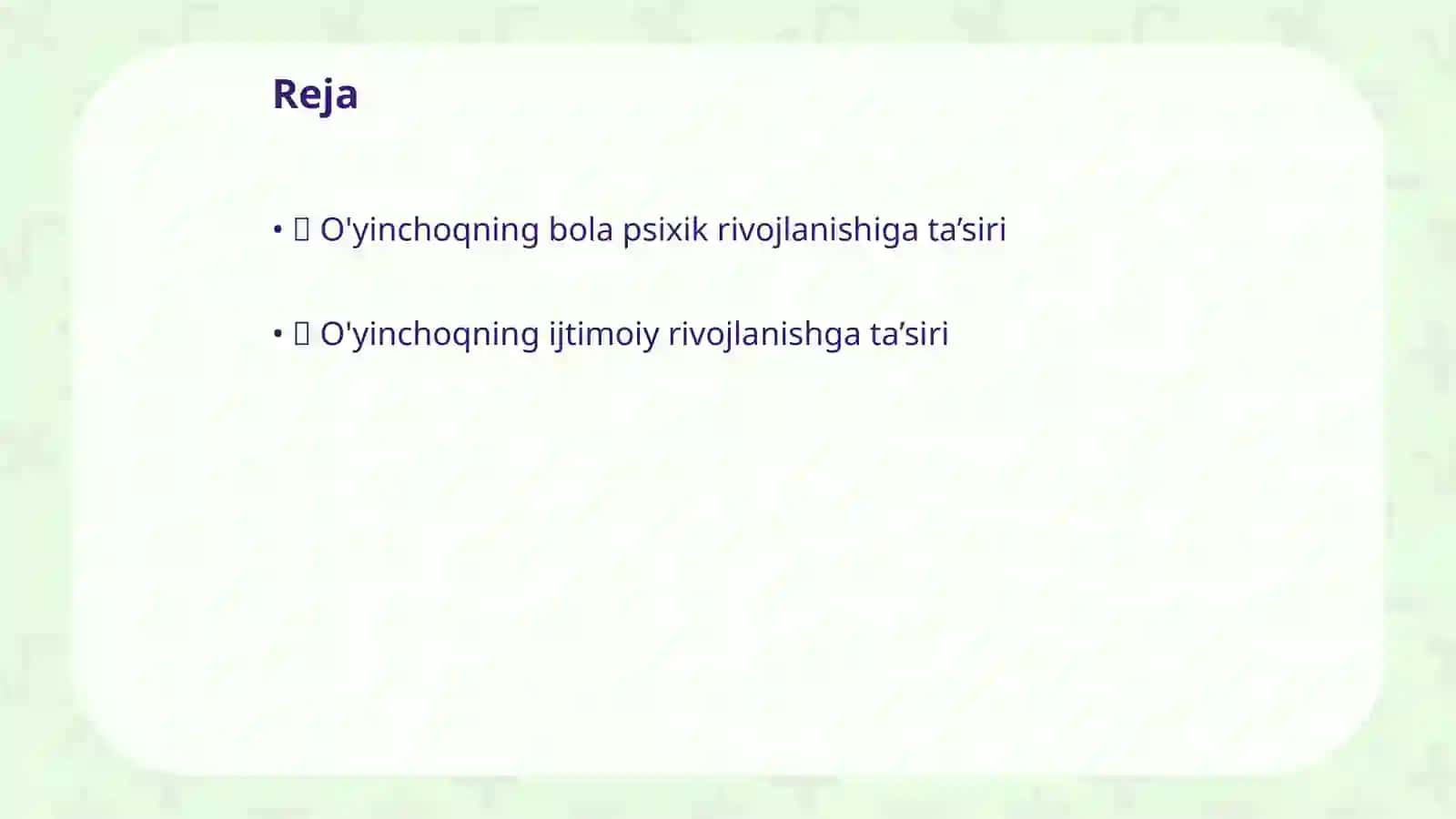 Ilmiy tezis: O'yinchoq va psixika 2