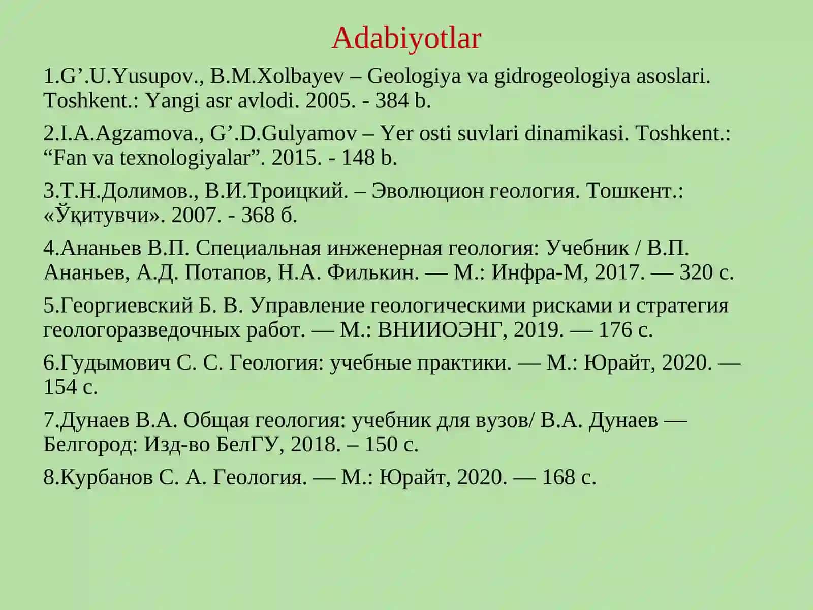 Mavzu:Gidroizogipsva gidroizopeyzxaritalarini tuzish 2
