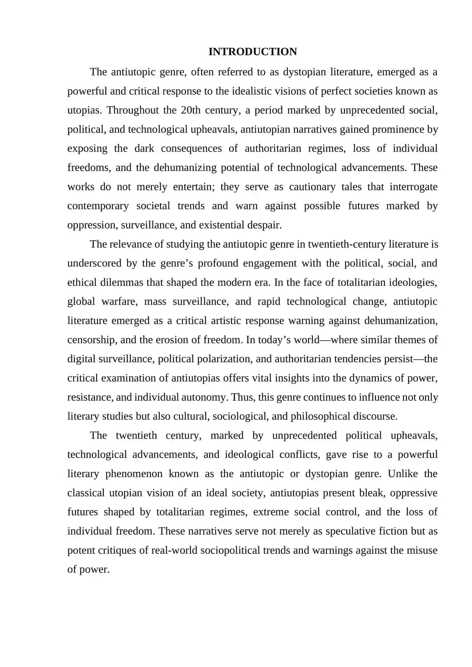 ANTIUTOPIC GENRE IN THE XX CENTURY LITERATURE 2