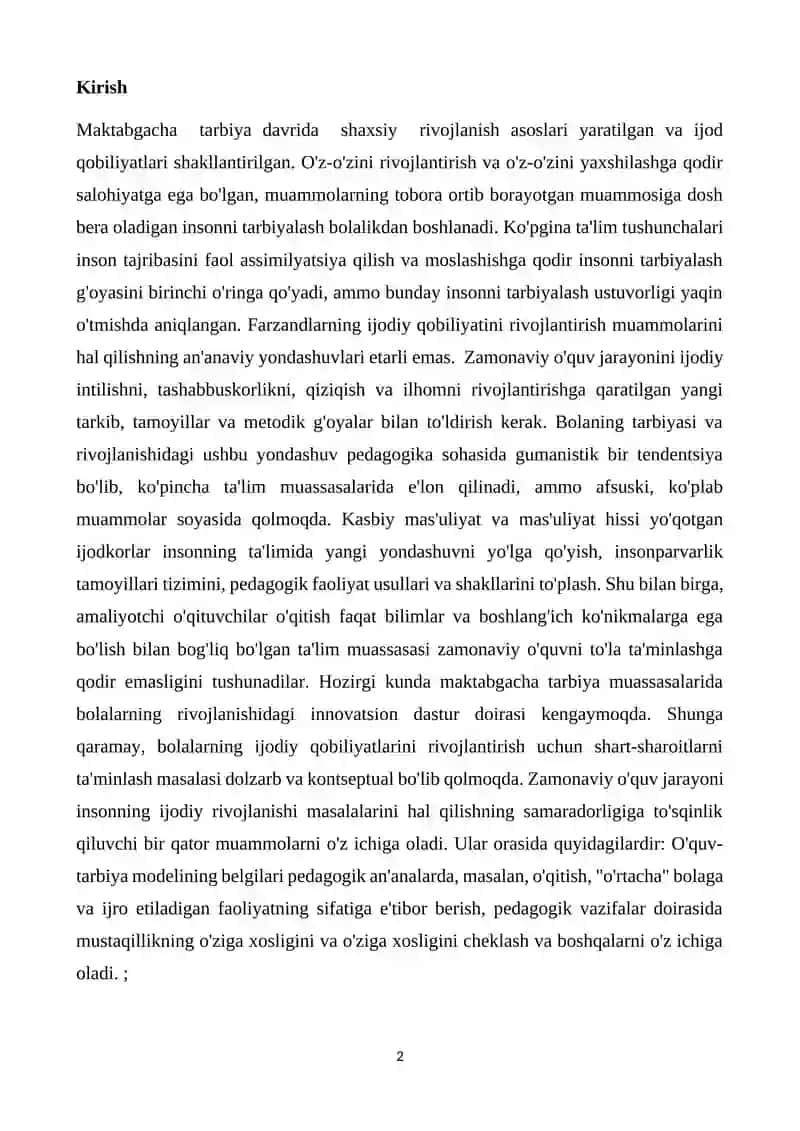 Maktabgacha yoshdagi bolalar ijodkorligini shakllantirishda mehnat faoliyatidan foydalanish metodikasi 2
