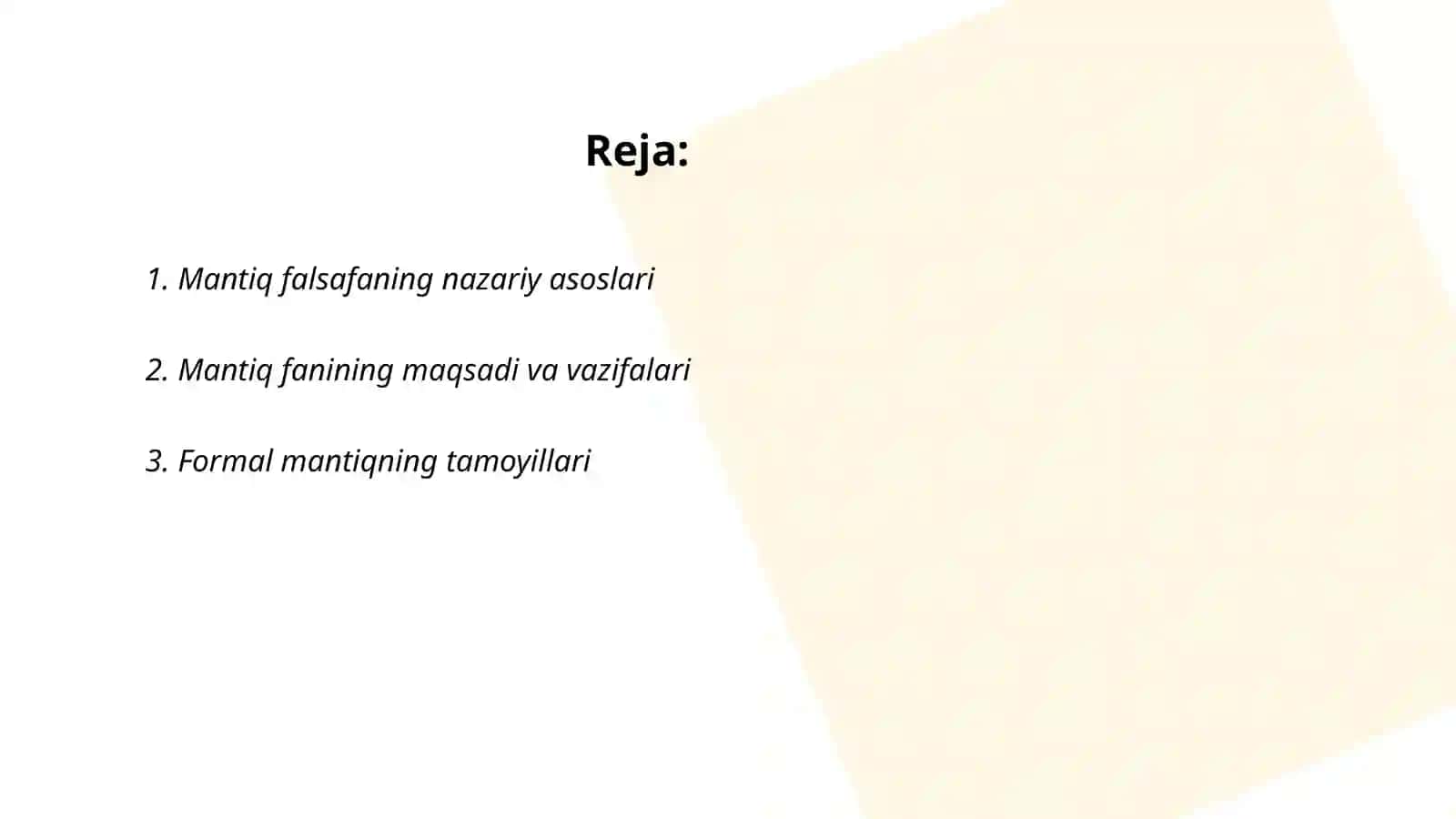 Mantiq Falsafaning Predmeti Maqsad va Vazifalari Qonunlari 2