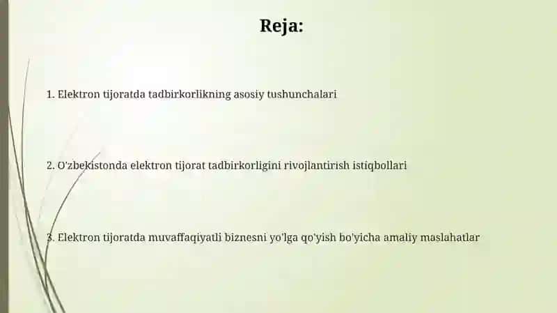 Tadbirkorlik elektron tijorati haqida 2