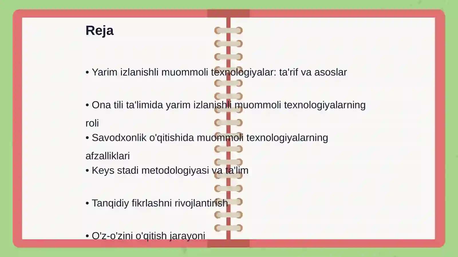 Ona tili va oʻqitish savodxonligi fanini oʻqitishda yarim izlanishli muommoli tehnologiyalarning ahamiyati va mazmuni( Keys stadi) 2
