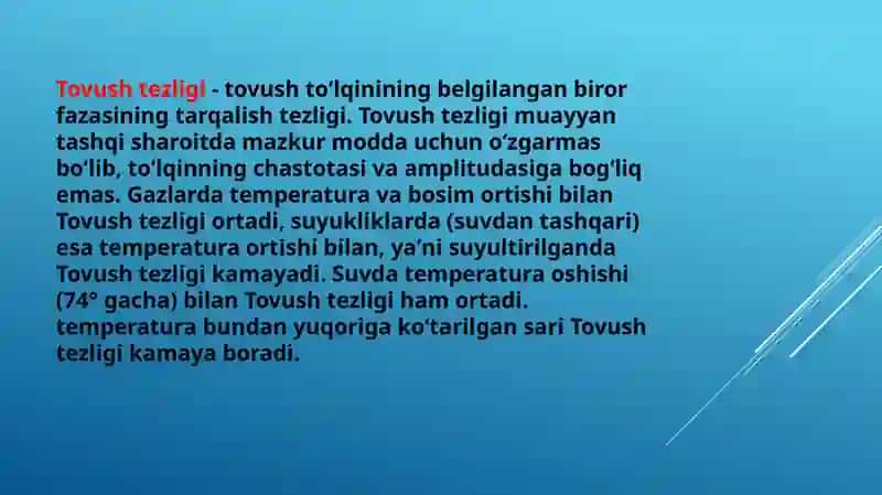Tovushning to’lqin uzunligini va havoda tarqalish tezligini turg’un to’lqin usulida aniqlash 2