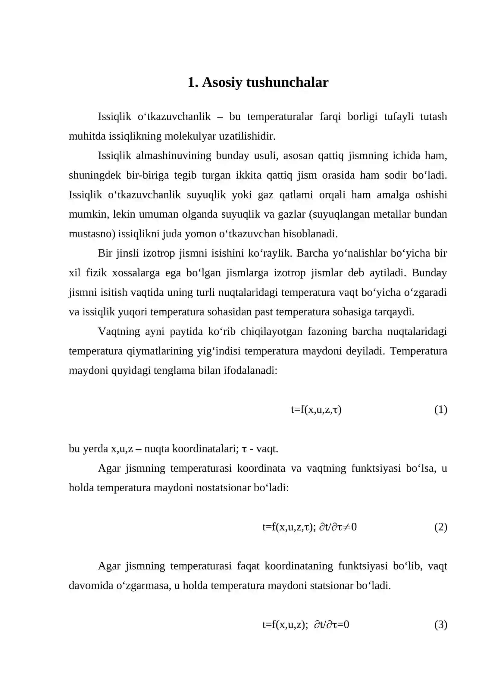 Issiqlik o‘tkazuvchanlik 2
