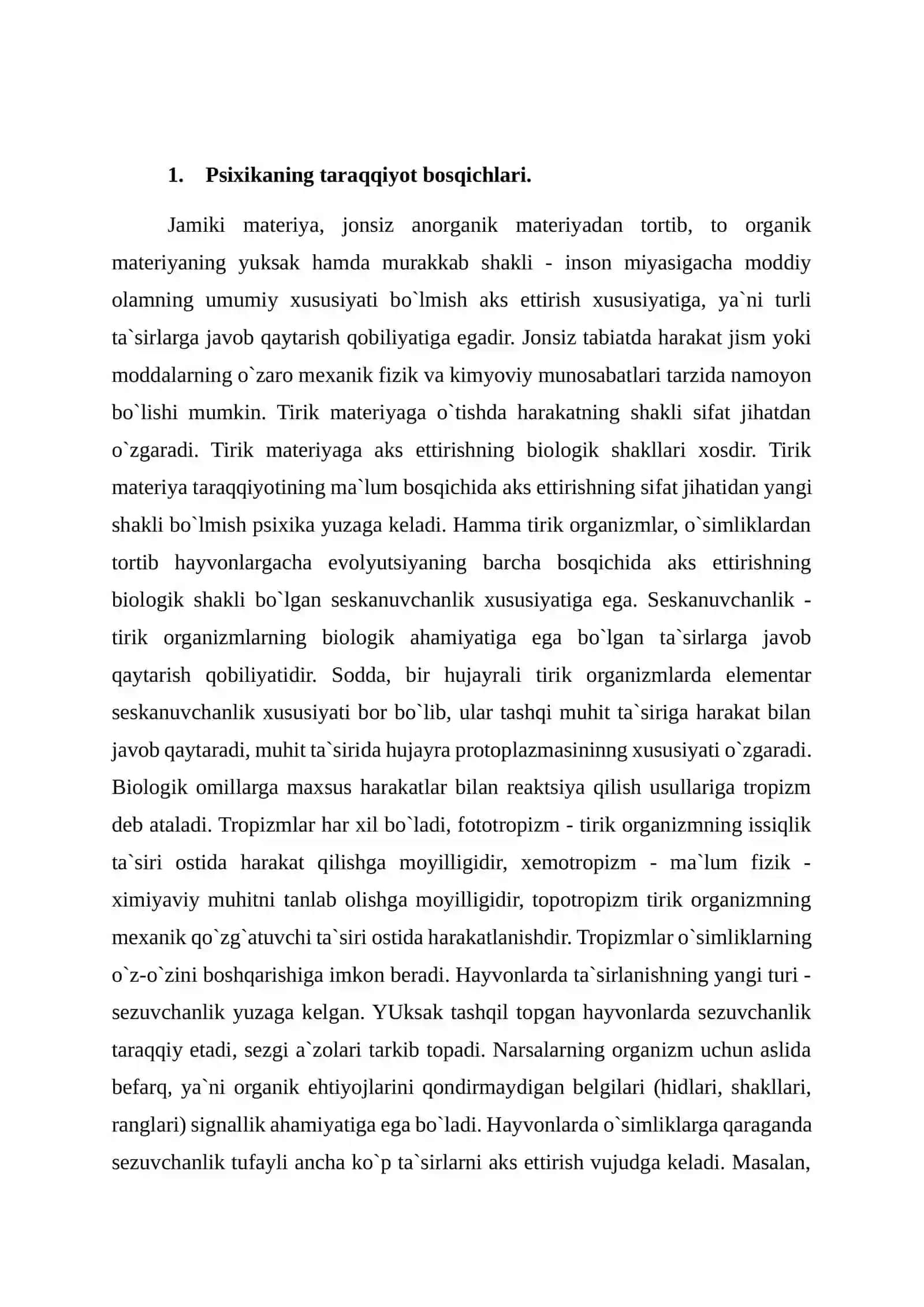 Psixikaning filogenetik taraqqiyoti 2