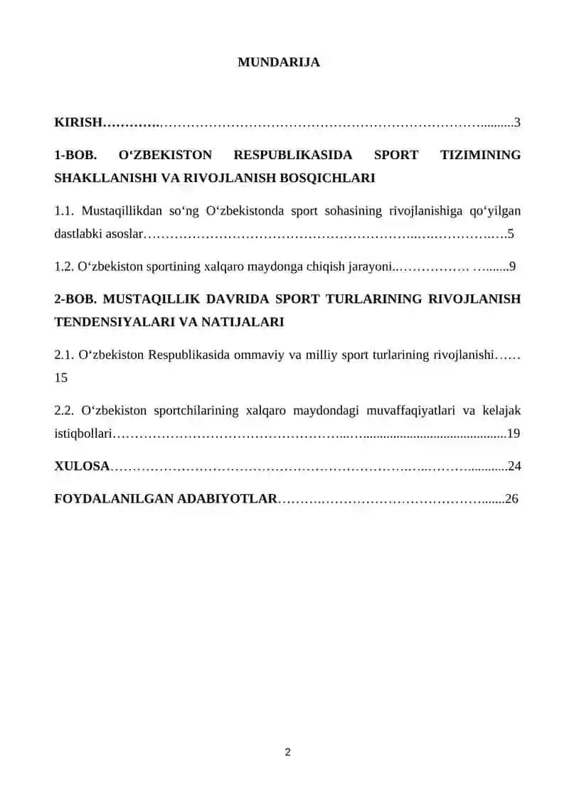 O'zbekiston Respublikasi Mustaqilik davrida sport turlarining rivojlanishi 2