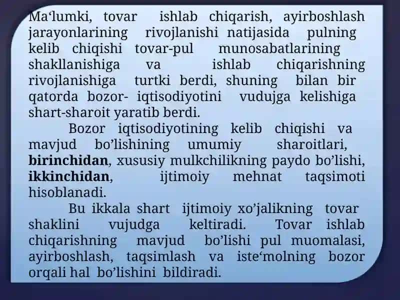 BOZOR MUVOZANATINING O'ZGARISHI VA UNGA TA'SIRI 2