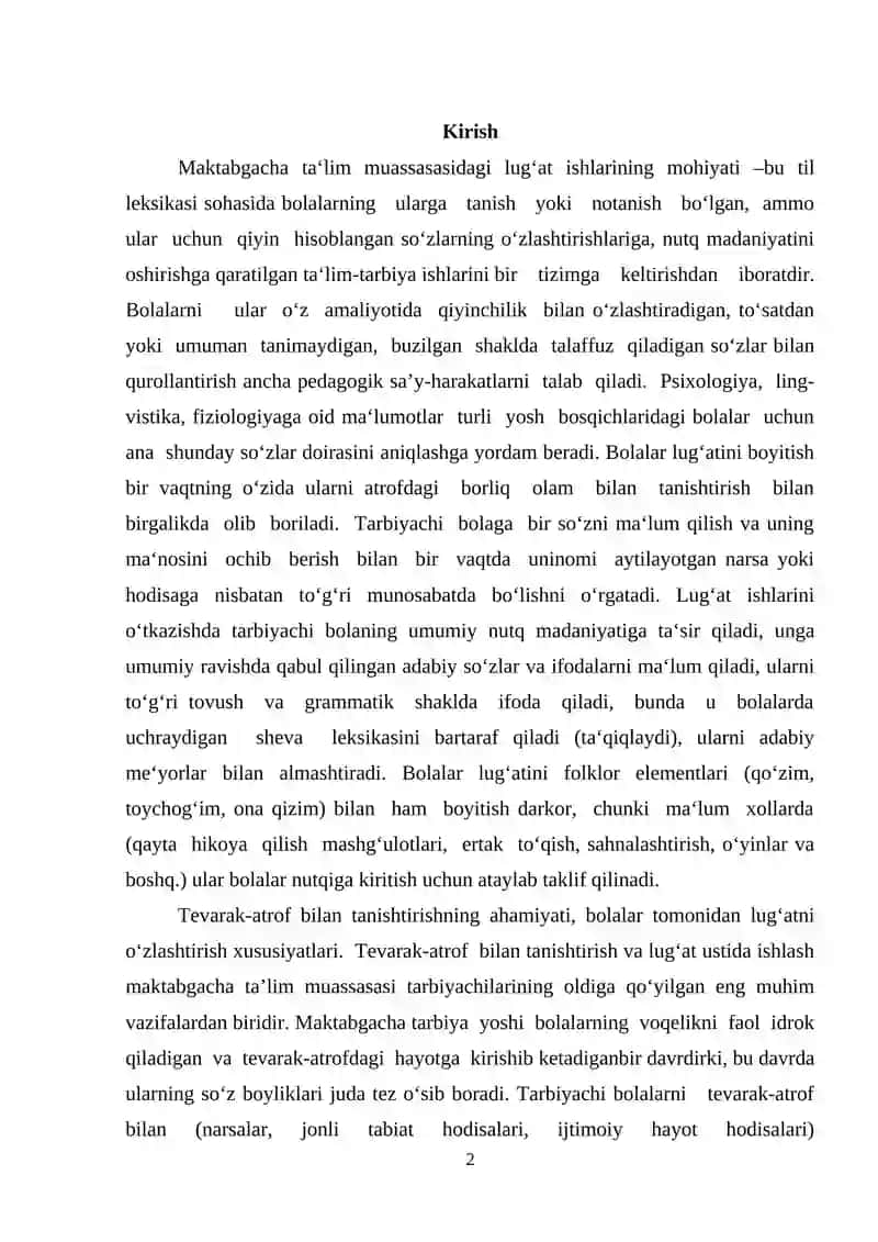 Rasmlar, o‘yinchoqlarni kuzatish bilan tanishish asosida mashg‘ulotlarda lug‘atni rivojlantirish 2