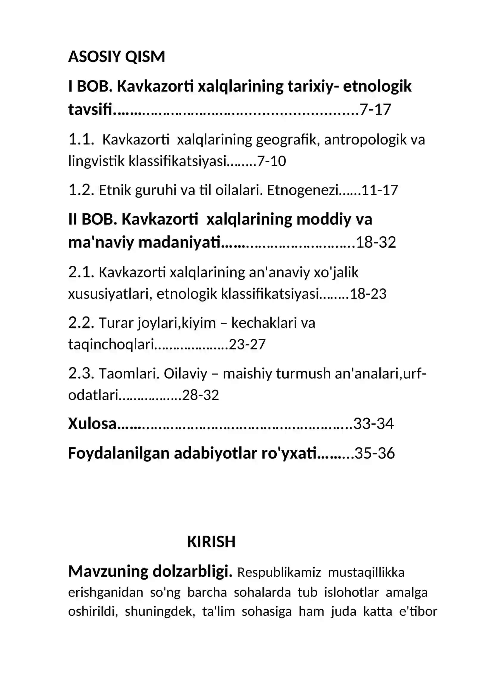 KAVKAZORTI XALQLARI ETNOLOGIYASI 2