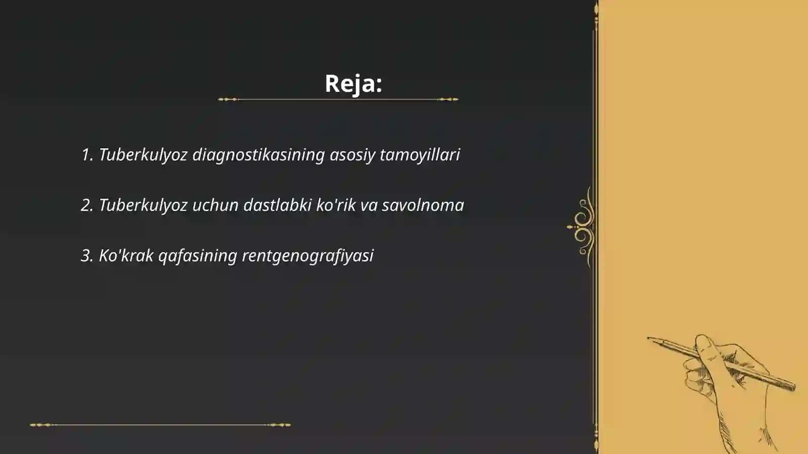 Tuberkulyozni tashxislash usullari va umumiy tamoyillari 2