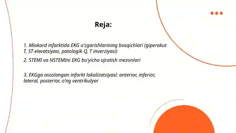 Miokard infarkti kasalligida EKG diagnostikasi 2
