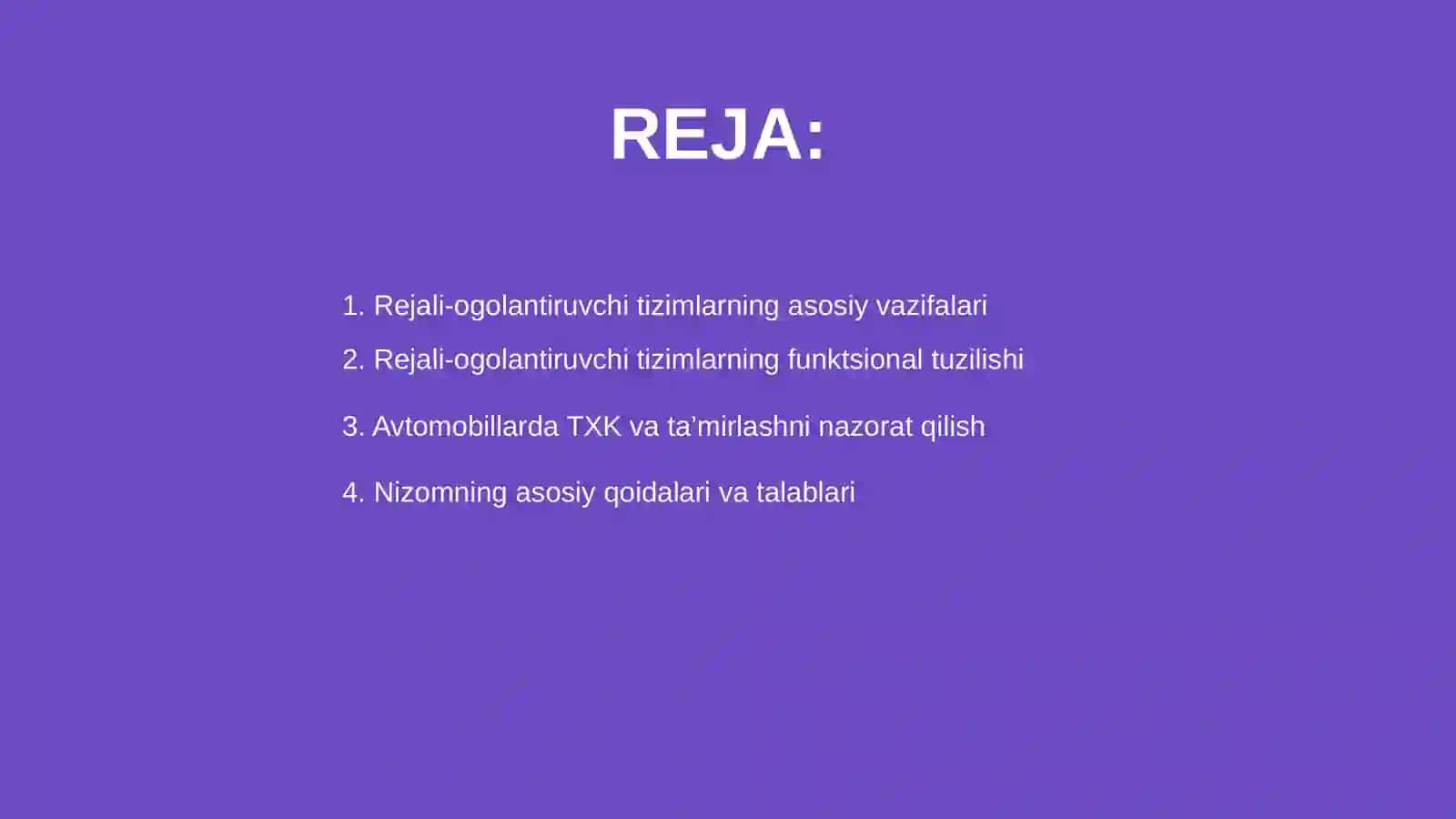 Avtomobillarga TXK va ta’mirlash haqida nizom 2
