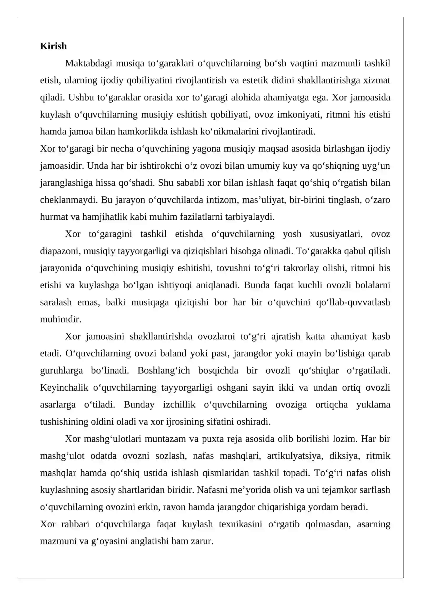 Xor to‘garagini tashkil etish va xor bilan ishlash metodikasi 2