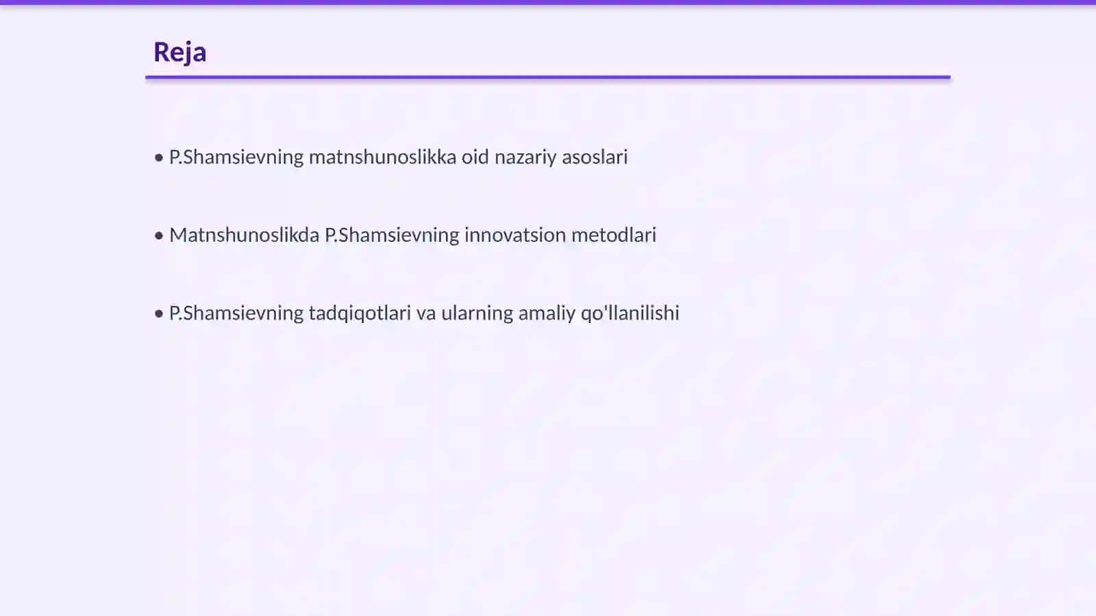 P.Shamsievning matnshunoslikka oid tadqiqotlari 2