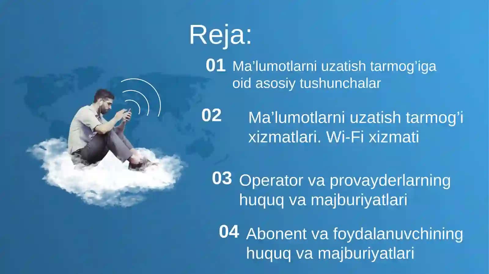 Ma’lumotlarni uzatish tarmog’i va internet xizmatlarini ko’rsatish qoidalari. 2