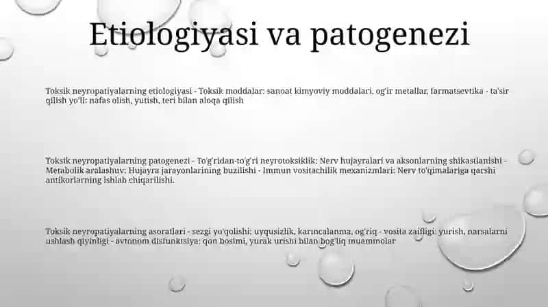 Toksik Nevritlarning Kelib Chiqish Sabablari Va Asoratlari 2