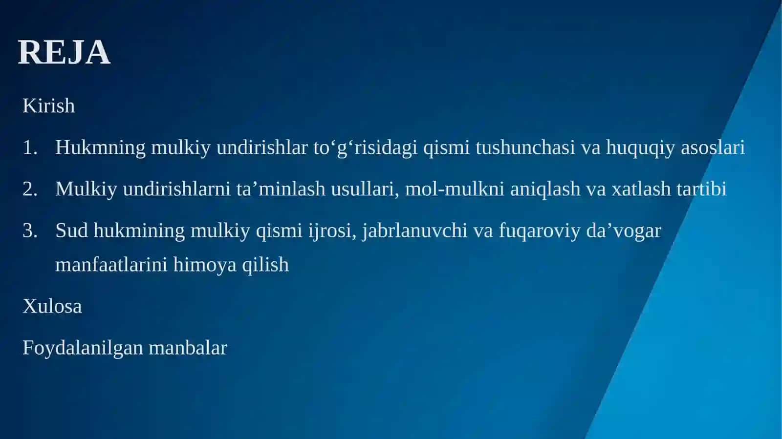 HUKMNING MULKIY UNDIRISHLAR TO‘G‘RISIDAGI QISMI IJROSINI TA’MINLASH 2
