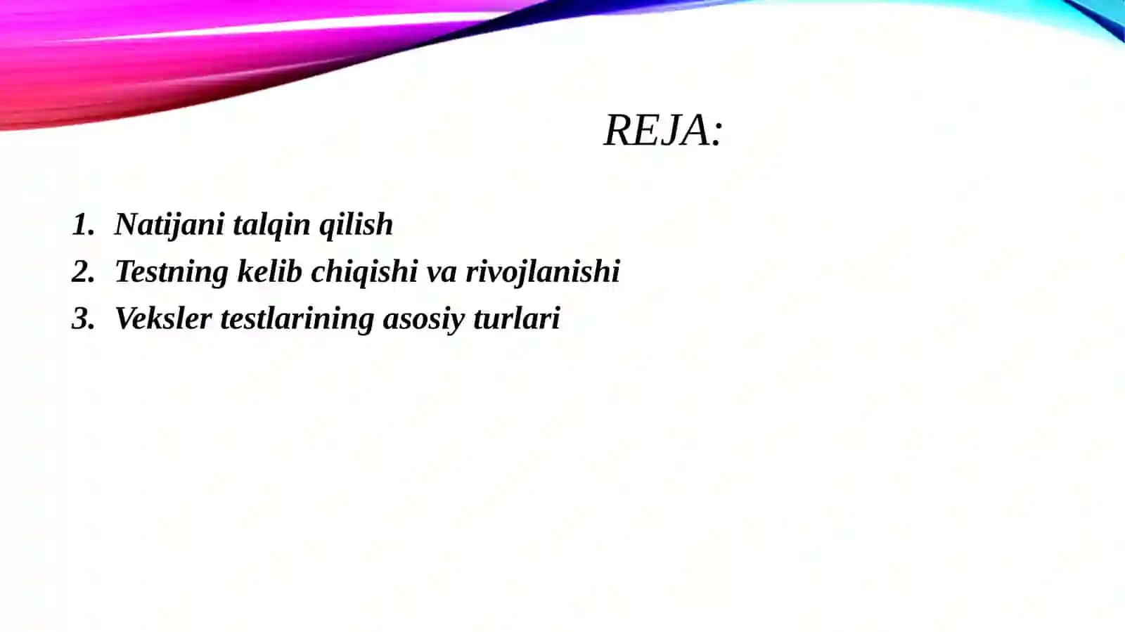 Vekslerning intelekt testi 2 2