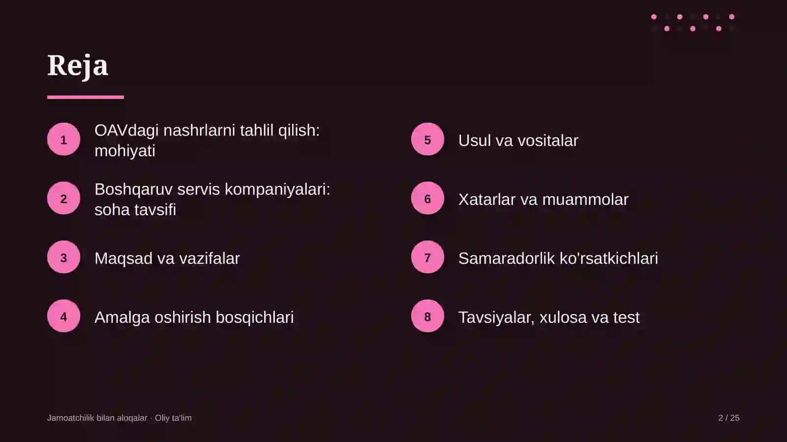 Boshqaruv servis kompaniyalarida ommaviy axborot vositalaridagi nashrlarni tahlil qilish 2