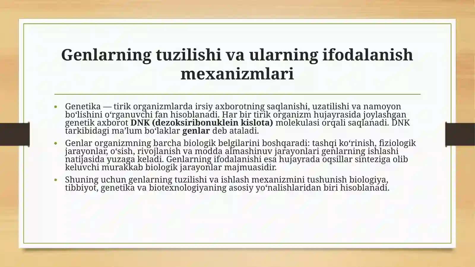 GENLARNING TUZILISHI VA ULARNING IFODALASNISH MEXANIZMI 2