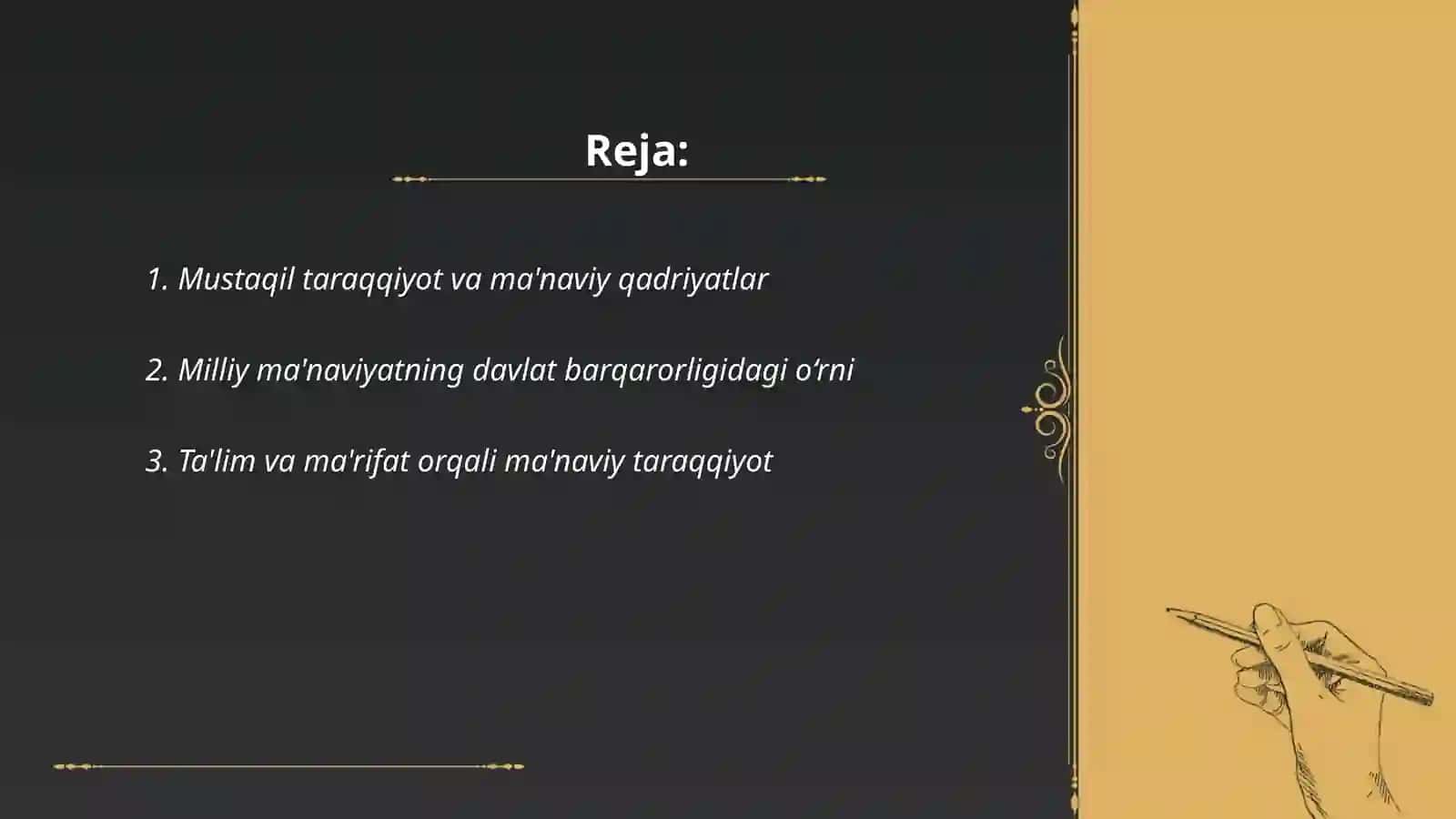 Mustaqil taraqqiyotning ma'naviy asoslari 2