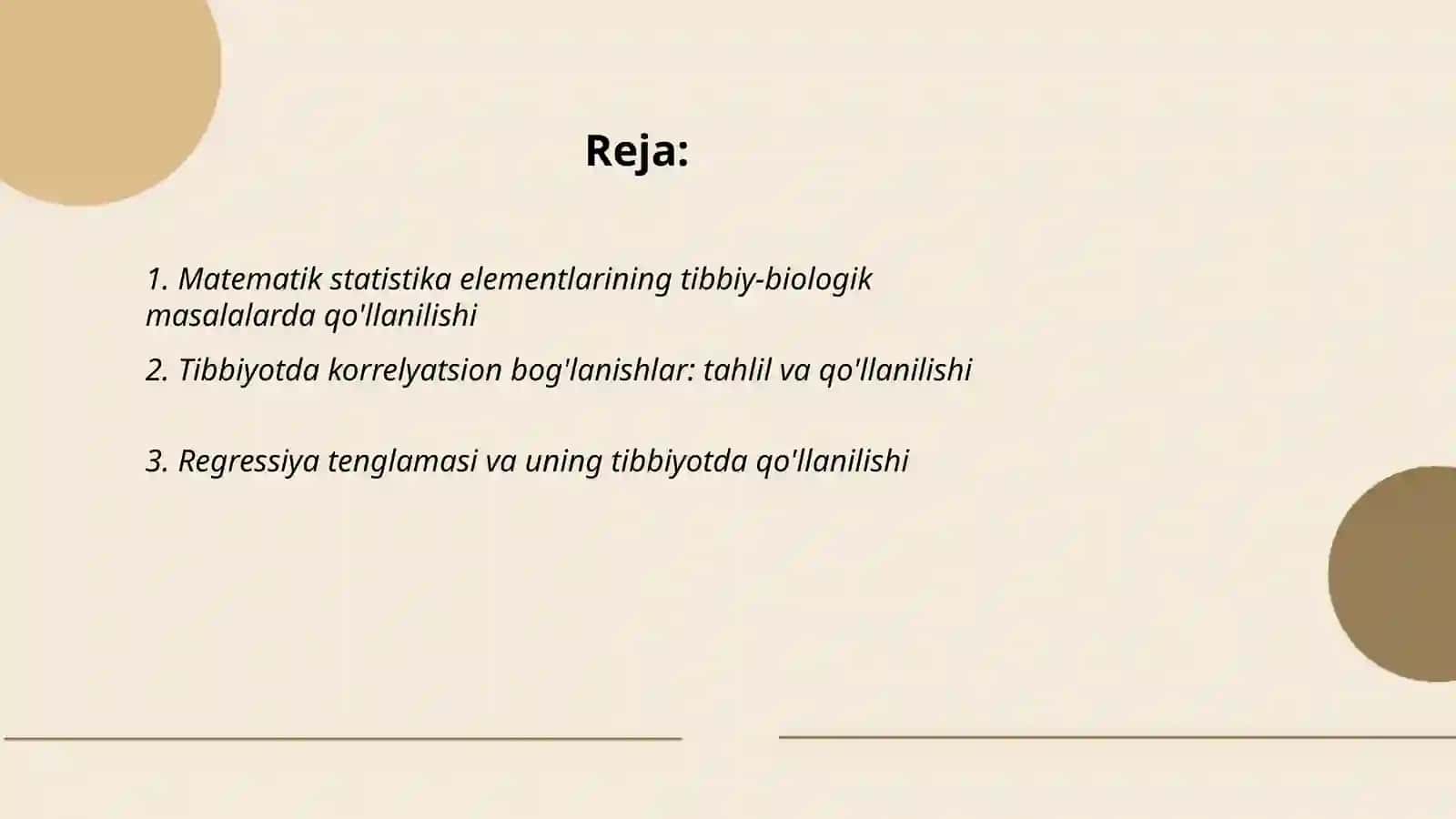 Tibbiy-biologik masalalar matematik modellashtirish 2