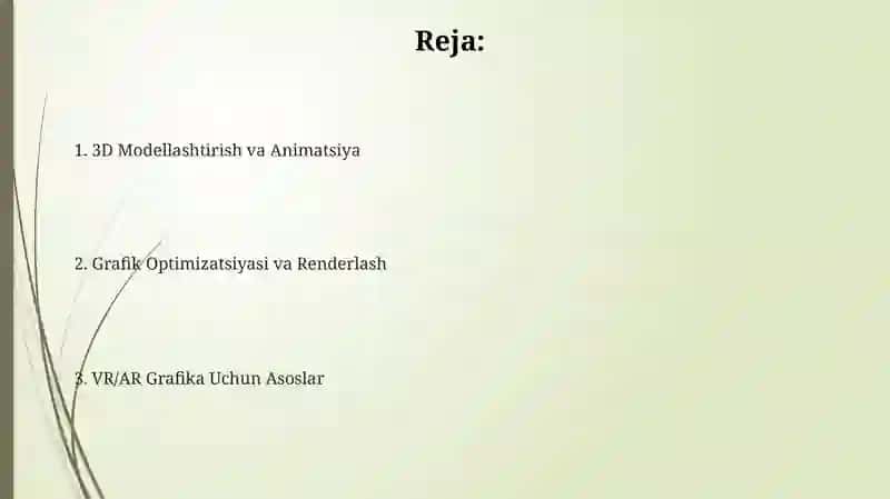 Virtual va kengaytirilgan haqiqat (VR/AR) uchun grafikalar yaratish 2