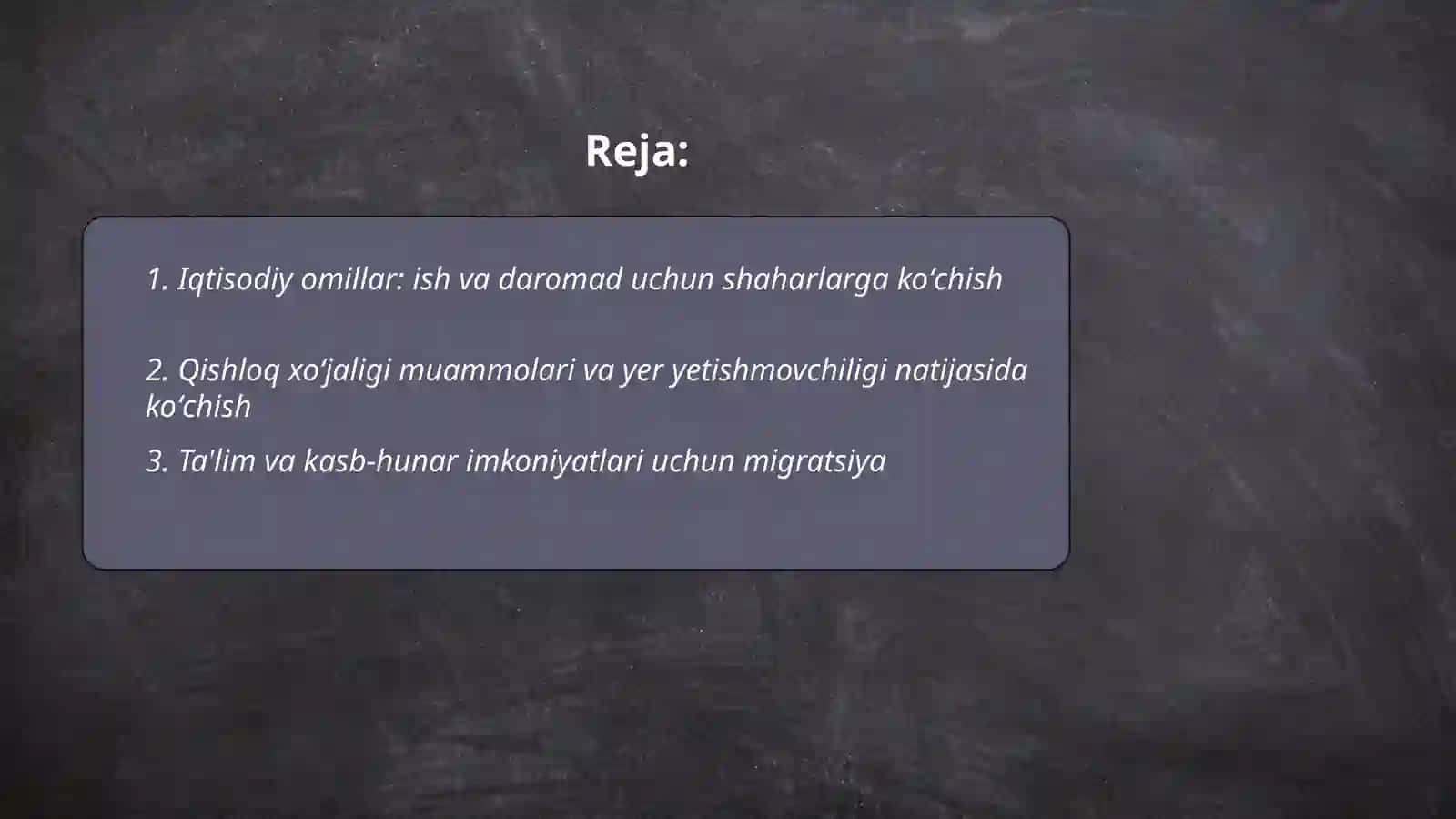 Urbanizatsiya: axolining koʻchishi sababi va oqibatlari 2