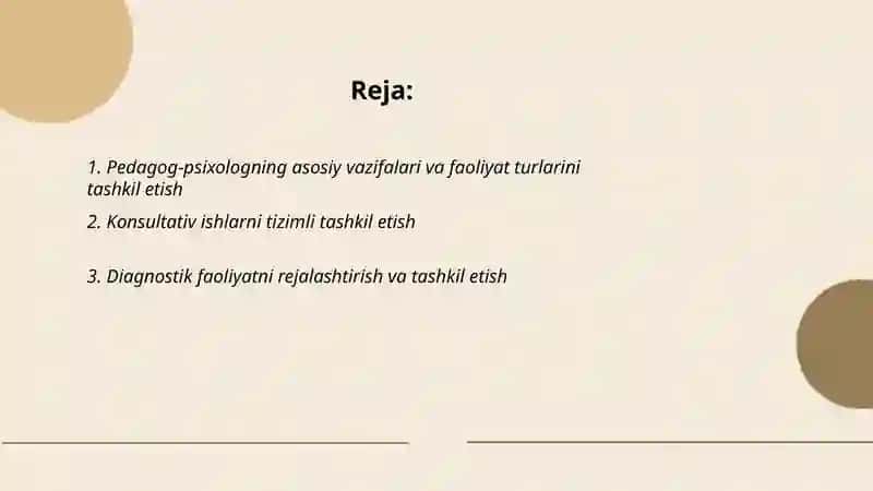 Pedagog-psixologning asosiy faoliyat turlarini tashkillashtirish 2