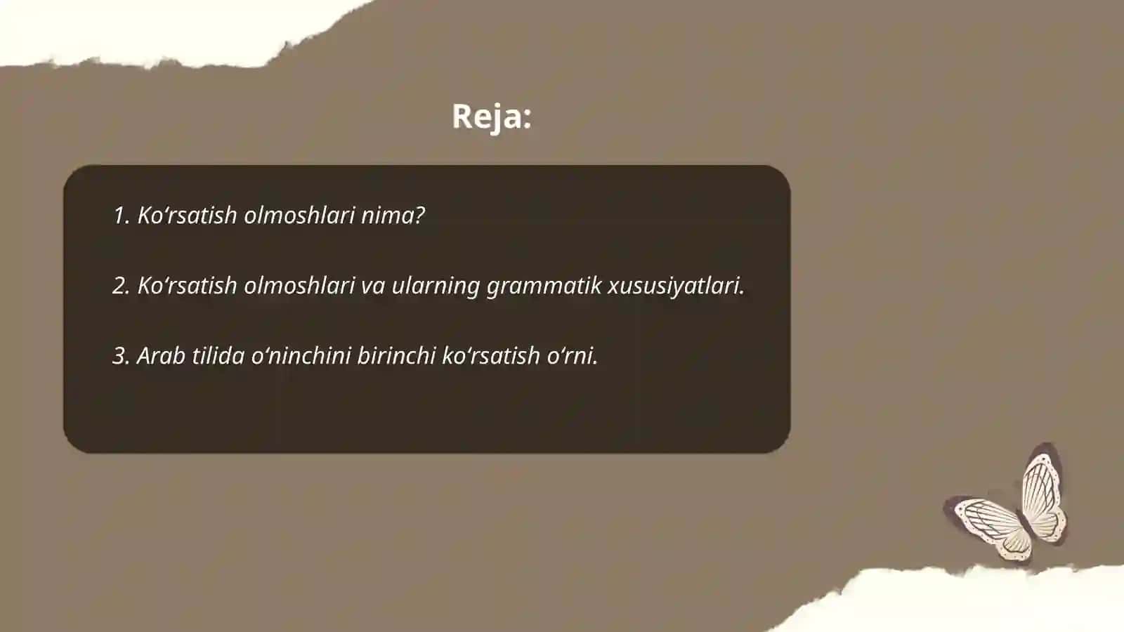 Arab tilida koʻrsatish olmoshlari 2
