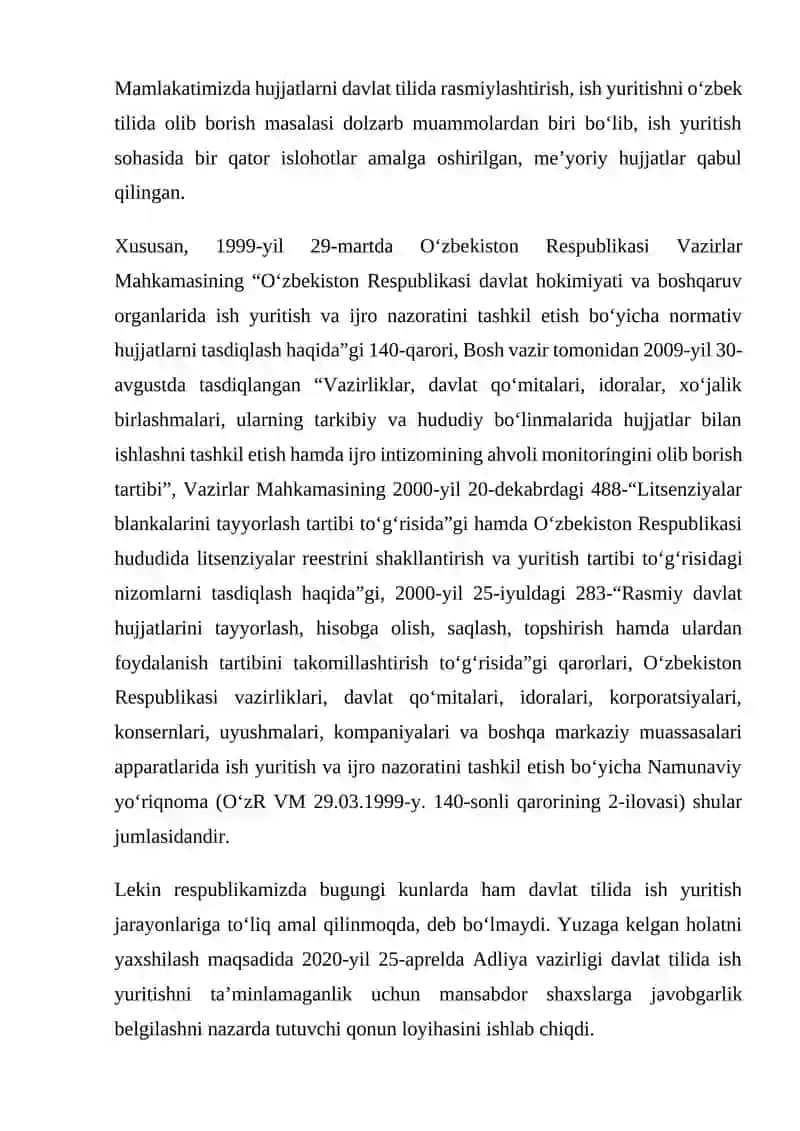 Davlat Tilida Ish Yuritish Fanining Maqsadi va Vazifalari 2