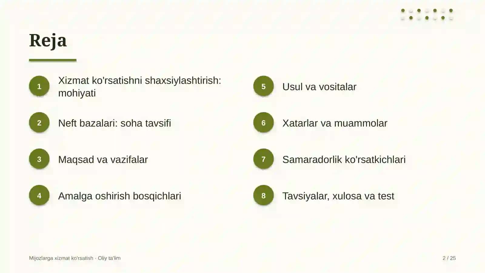 neft bazalarida xizmat ko'rsatishni shaxsiylashtirish 9866 2