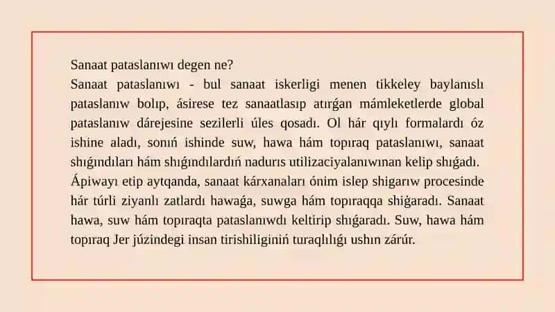 Sanaat kárxanalarınıń qorshagan ortalıqqa tásiri 2