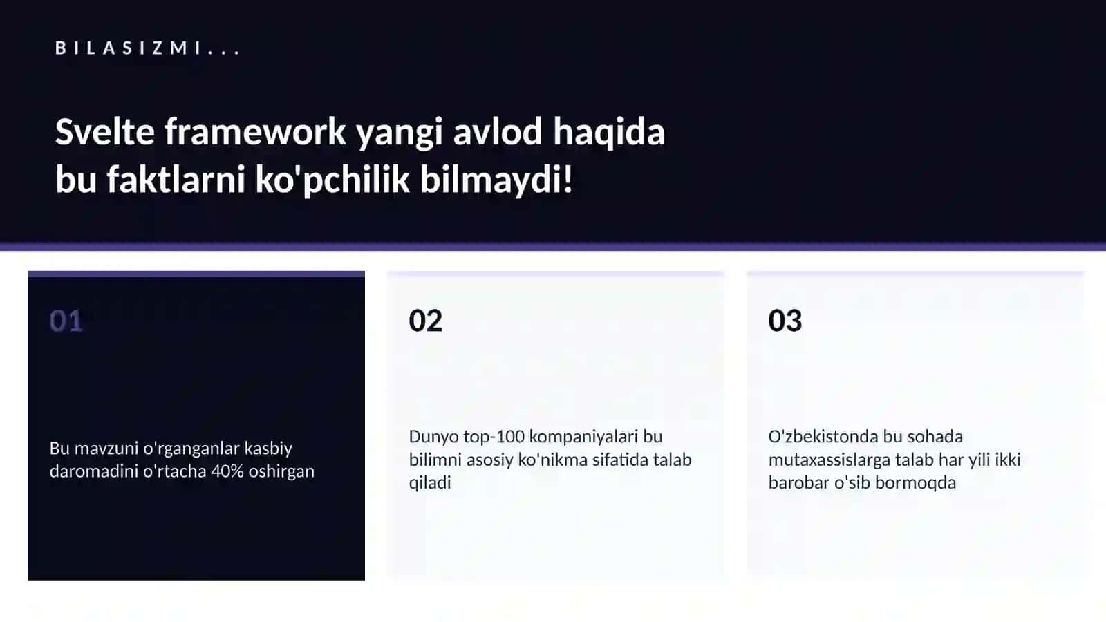 Svelte framework yangi avlod 2