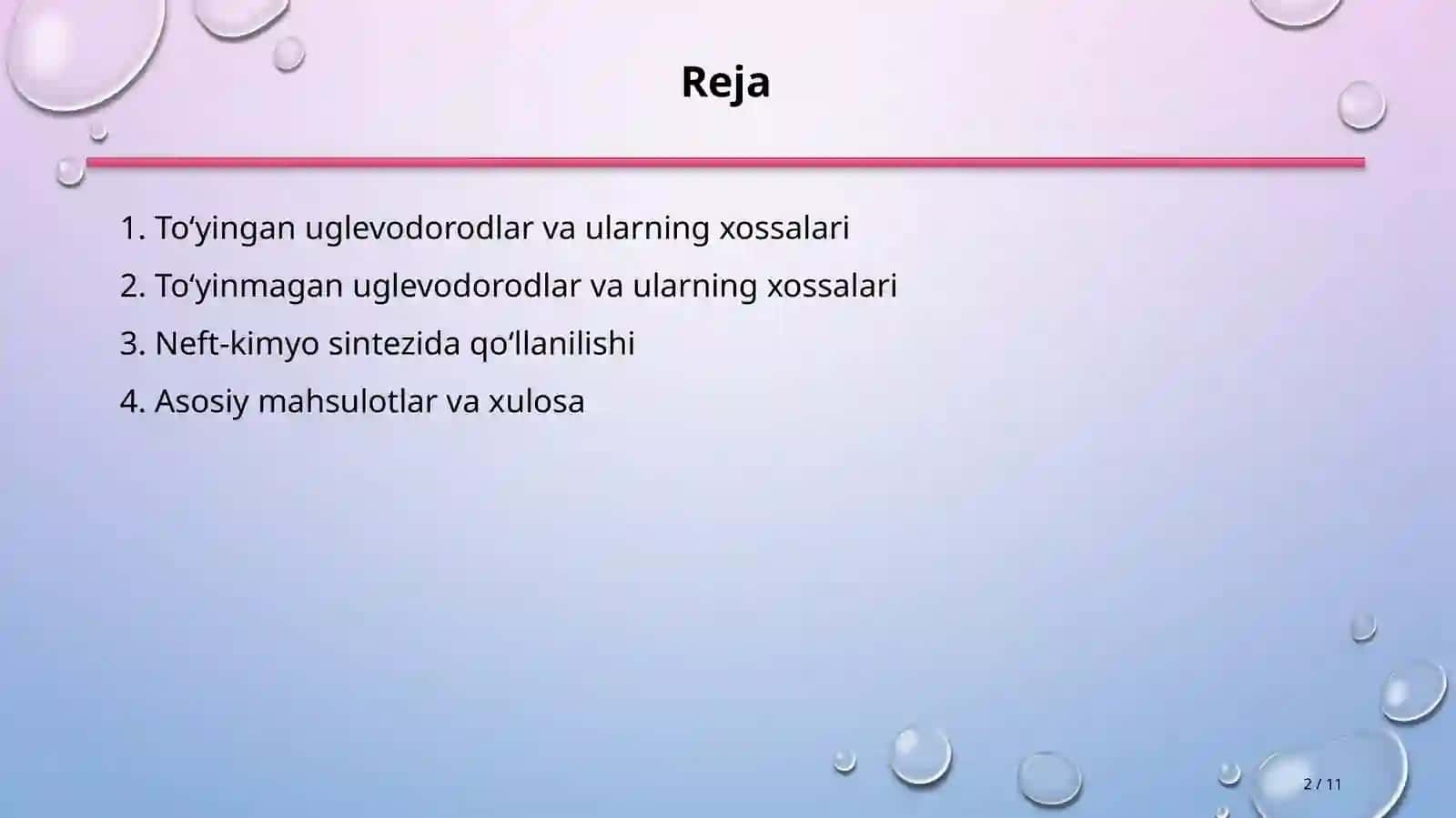 To‘yingan va to‘yinmagan uglevodorodlarning neft-kimyo sintezidagi ahamiyati 2